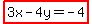 highlight%283x-4y=-4%29