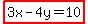 highlight%283x-4y=10%29