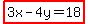 highlight%283x-4y=18%29