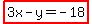 highlight%283x-y=-18%29