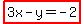 highlight%283x-y=-2%29