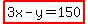 highlight%283x-y=150%29