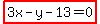 highlight%283x-y-13=0%29
