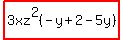 highlight%283xz%5E2%28-y%2B2-5y%29%29