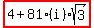 highlight%284%2B81%28i%29sqrt%283%29%29
