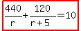 highlight%28440%2Fr%2B120%2F%28r%2B5%29=10%29