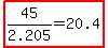 highlight%2845%2F2.205=20.4%29