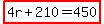 highlight%284r%2B210=450%29