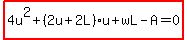 highlight%284u%5E2%2B%282u%2B2L%29u%2BwL-A=0%29