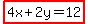 highlight%284x%2B2y=12%29