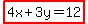 highlight%284x%2B3y=12%29