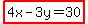 highlight%284x-3y=30%29