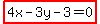 highlight%284x-3y-3=0%29