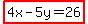 highlight%284x-5y=26%29