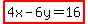 highlight%284x-6y=16%29