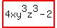 highlight%284xy%5E3z%5E3-2%29
