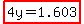 highlight%284y=1.603%29