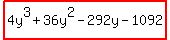 highlight%284y%5E3%2B36y%5E2-292y-1092%29