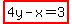 highlight%284y-x=3%29