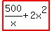 highlight%28500%2Fx%2B2x%5E2%29