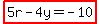 highlight%285r-4y=-10%29