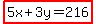 highlight%285x%2B3y=216%29