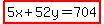 highlight%285x%2B52y=704%29