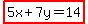 highlight%285x%2B7y=14%29