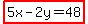 highlight%285x-2y=48%29