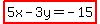 highlight%285x-3y=-15%29