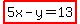 highlight%285x-y=13%29