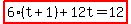 highlight%286%28t%2B1%29%2B12t=12%29