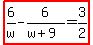 highlight%286%2Fw-6%2F%28w%2B9%29=3%2F2%29
