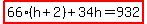 highlight%2866%28h%2B2%29%2B34h=932%29