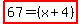 highlight%2867=%28x%2B4%29%29