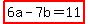 highlight%286a-7b=11%29