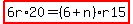 highlight%286r%2A20=%286%2Bn%29r15%29