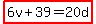 highlight%286v%2B39=20d%29