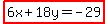 highlight%286x%2B18y=-29%29