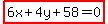 highlight%286x%2B4y%2B58=0%29