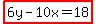 highlight%286y-10x=18%29