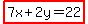 highlight%287x%2B2y=22%29