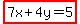 highlight%287x%2B4y=5%29