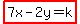 highlight%287x-2y=k%29