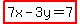 highlight%287x-3y=7%29