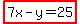highlight%287x-y=25%29