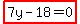 highlight%287y+-+18++=+0%29