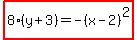 highlight%288%28y%2B3%29=-%28x-2%29%5E2%29