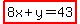 highlight%288x%2By=43%29