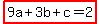 highlight%289a%2B3b%2Bc=2%29